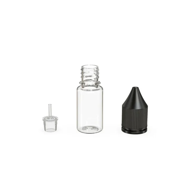 Child Resistant Unicorn V3 PET Dropper Bottles Opaque Black 10mL - w/ Black Lid - 2000 Count - Image 7